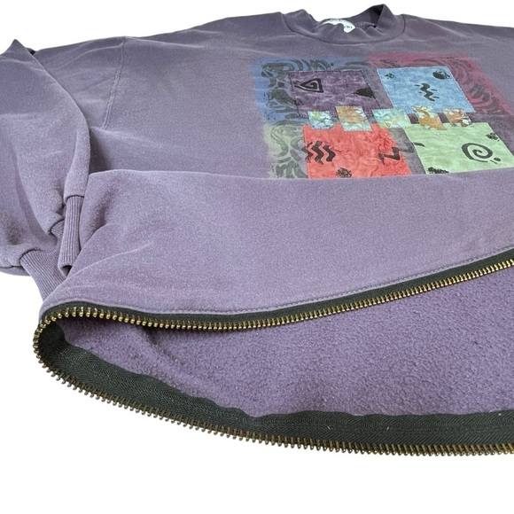 VTG NU VIEWS Purple Multi Color Artsy Design Long Sleeve Sweatshirt Women's XL - Picture 11 of 16